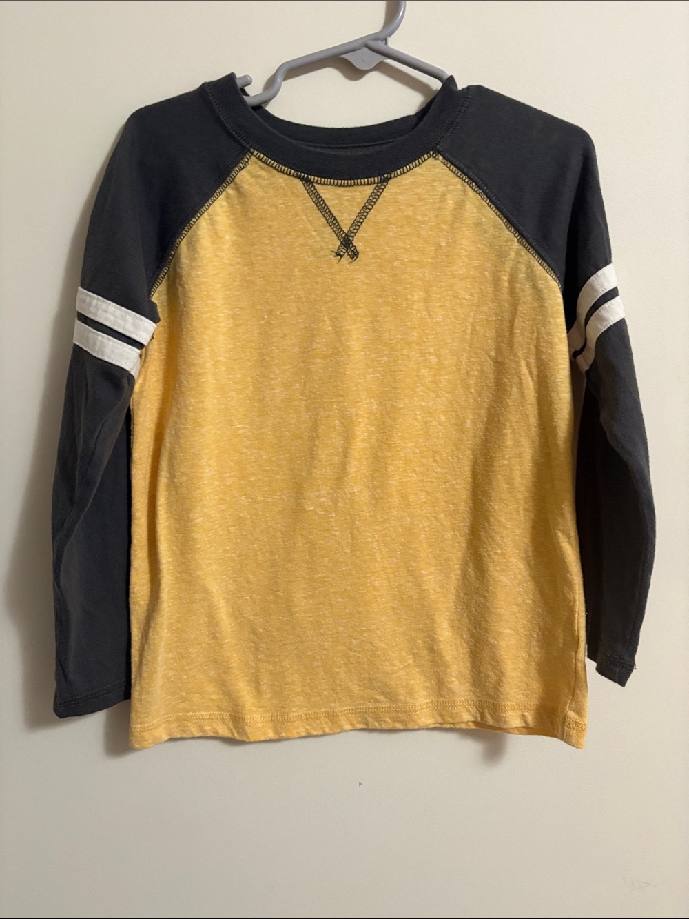 jumping beans Yellow and Gray Raglan Long-Sleeve Tee